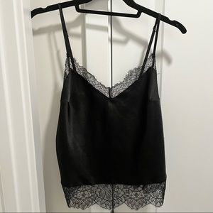 Lacy black silk sleep shirt